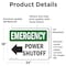 Signmission Power Shutoff (Left Arrow) With Symbol, 24 in W x Rectangle, Vinyl Decal OS-2PACK-EM-D-1824-L-10408 - alternate 5